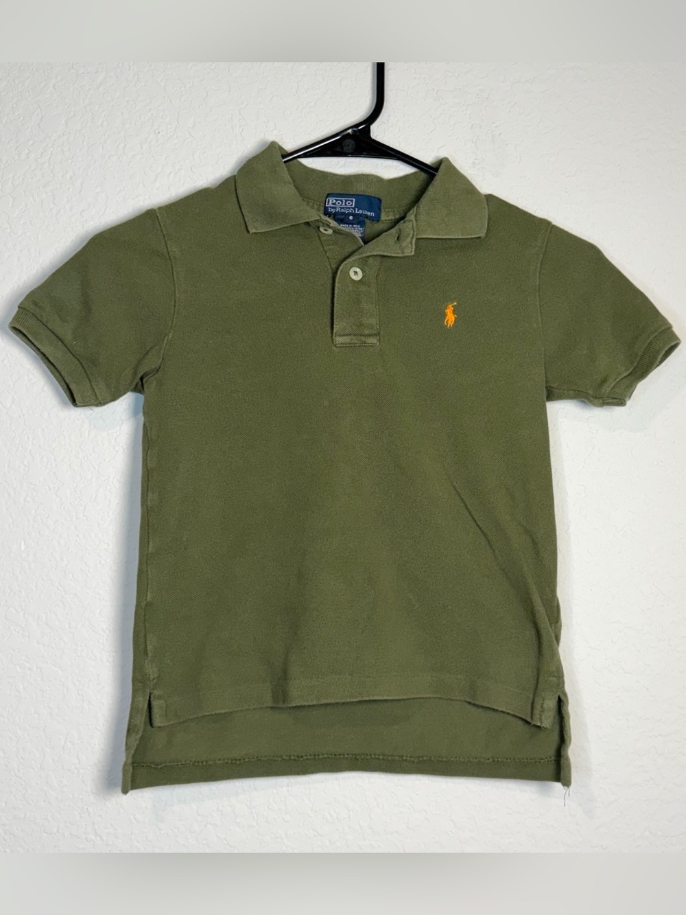 Ralph Lauren Kids Olive Polo with Orange Pony Logo